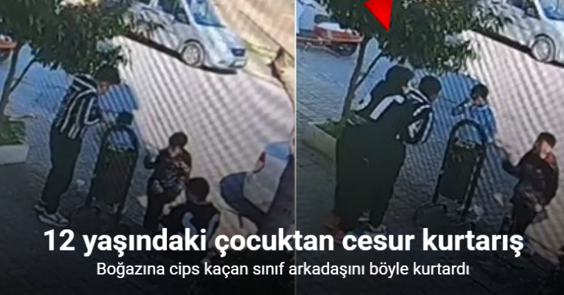 12 yaşındaki öğrenci, sınıf arkadaşını Heimlich manevrasıyla kurtardı
