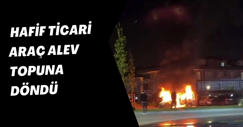 Hafif ticari araç alev topuna döndü
