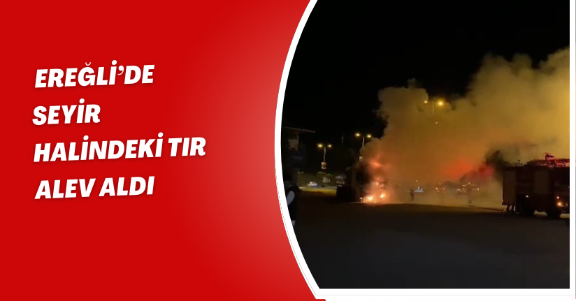 Ereğli’de seyir halindeki tır alev aldı