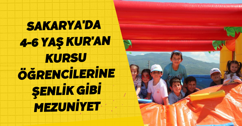 4-6 yaş Kur'an Kursu öğrencilerine şenlik gibi mezuniyet