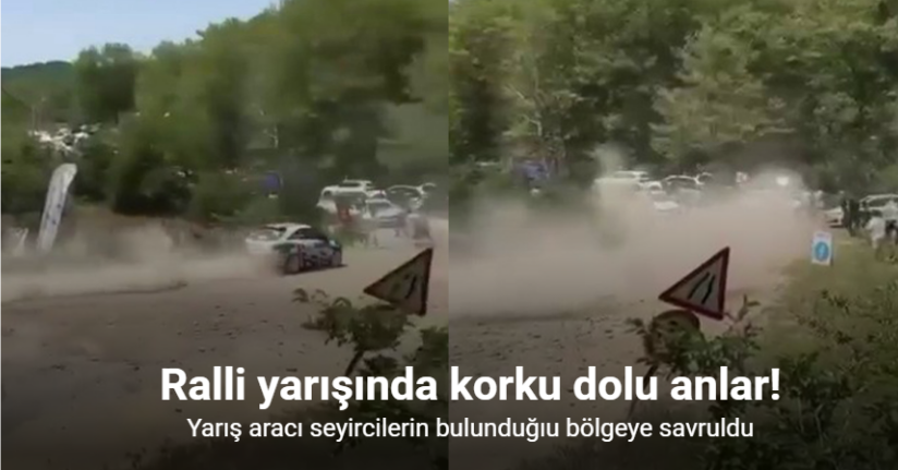 Ralli yarışında korku dolu anlar