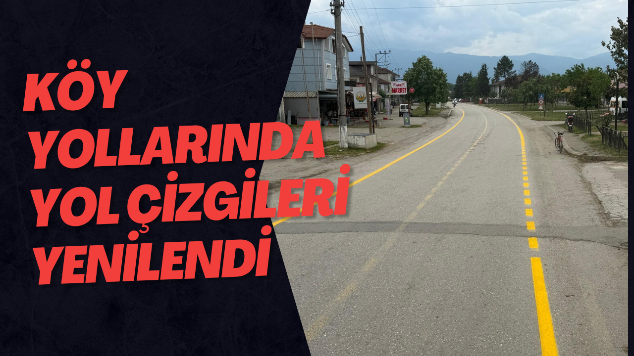 Köy Yollarında Yol Çizgileri Yenilendi