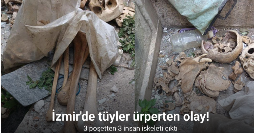 İzmir’de kentsel dönüşüme giren binanın kömürlüğünden 3 kişiye ait iskelet çıktı
