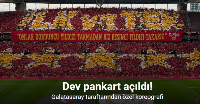 Galatasaray taraftarından, şampiyonluğa özel koreografi