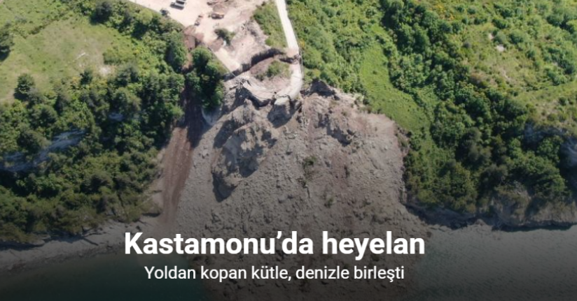 Kastamonu’da heyelan: Yoldan kopan kütle, denizle birleşti