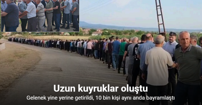 Gelenek yine yerine getirildi, 10 bin kişi aynı anda bayramlaştı