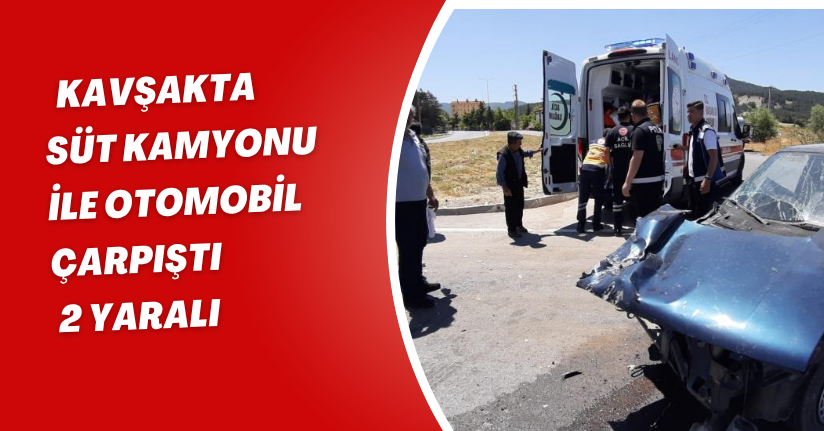 Bolu’da kavşakta süt kamyonu ile otomobil çarpıştı: 2 yaralı