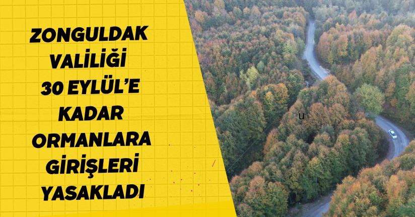  Zonguldak Valiliği 30 Eylül’e kadar ormanlara girişleri yasakladı