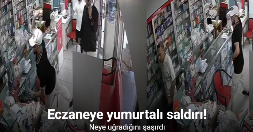 İzmir’de eczaneye yumurtalı saldırı