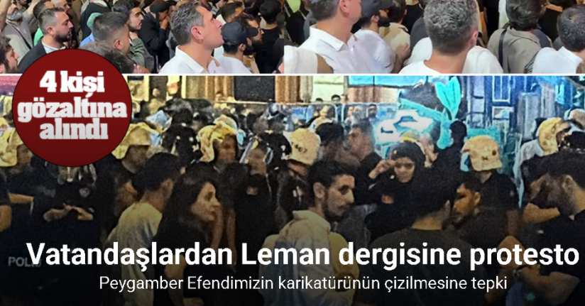 İstiklal Caddesi’nde toplanan grup, Leman dergisini protesto etti