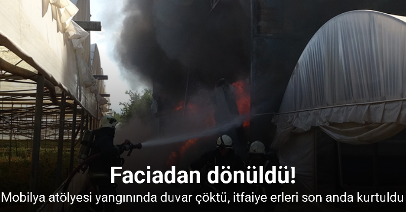 Mobilya atölyesi yangınında faciadan dönüldü