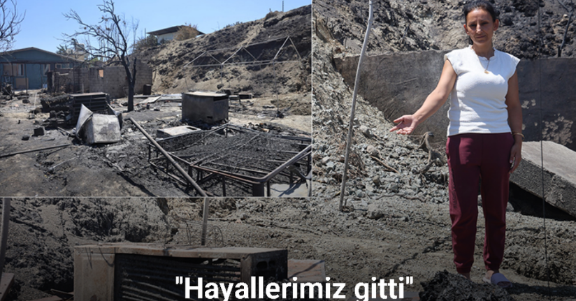 Depremde evi yıkılan kadının yeni yuvası için aldığı eşyalar yangında kül oldu