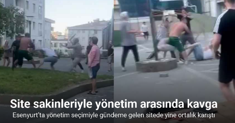 Lüks site sakinleriyle yönetim arasında kavga çıktı: O anlar kamerada