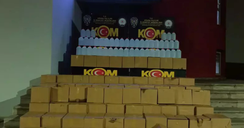 Adana’da 1 ton 690 litre etil alkol ele geçirildi