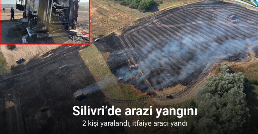 Silivri’de arazi yangını: 2 kişi yaralandı, itfaiye aracı yandıSilivri’de arazi yangını: 2 kişi yaralandı, itfaiye aracı yandı