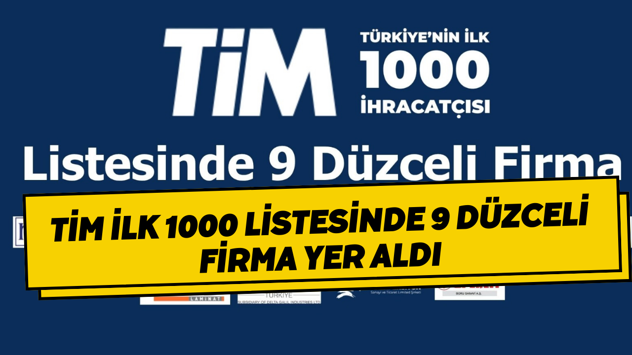 TİM İlk 1000 Listesinde 9 Düzceli Firma Yer Aldı