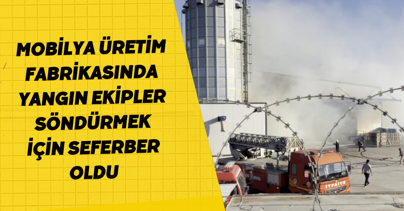  Mobilya üretim fabrikasında yangın: Ekipler, söndürmek için seferber oldu