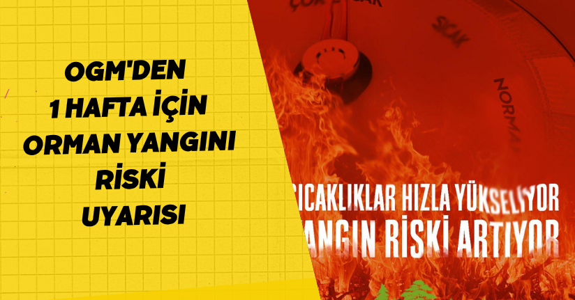 OGM'den 1 hafta için 'orman yangını riski' uyarısı