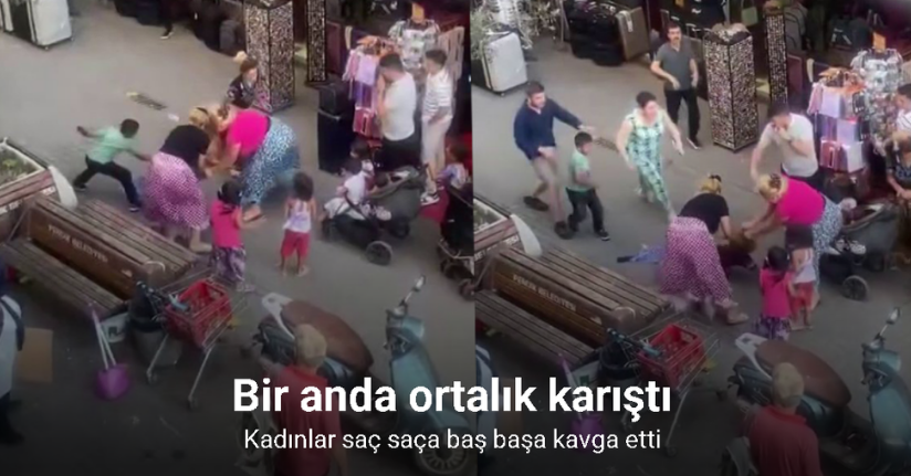 Pendik’te kadınların saç saça baş başa kavgası