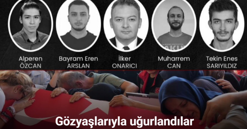 Eskişehir’de orman yangınında şehit olan 5 AKUT gönüllüsü Ankara’da son yolculuğuna uğurlandı