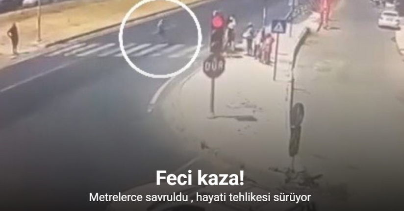 Otomobilin çarptığı kişi metrelerce savuruldu: O anlar kamerada