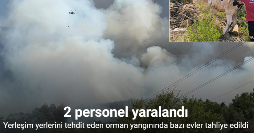 Antalya’da yerleşim yerlerini tehdit eden orman yangınında bazı evler tahliye edildi