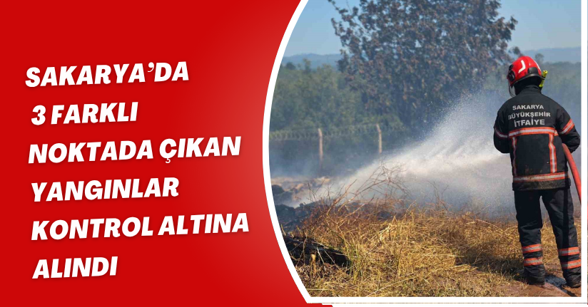 Sakarya’da 3 farklı noktada çıkan yangınlar kontrol altına alındı