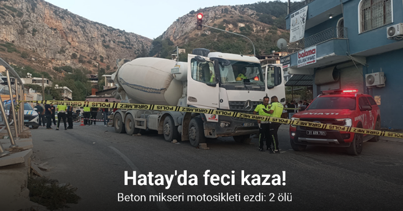 Beton mikseri motosikleti ezdi: 2 ölü