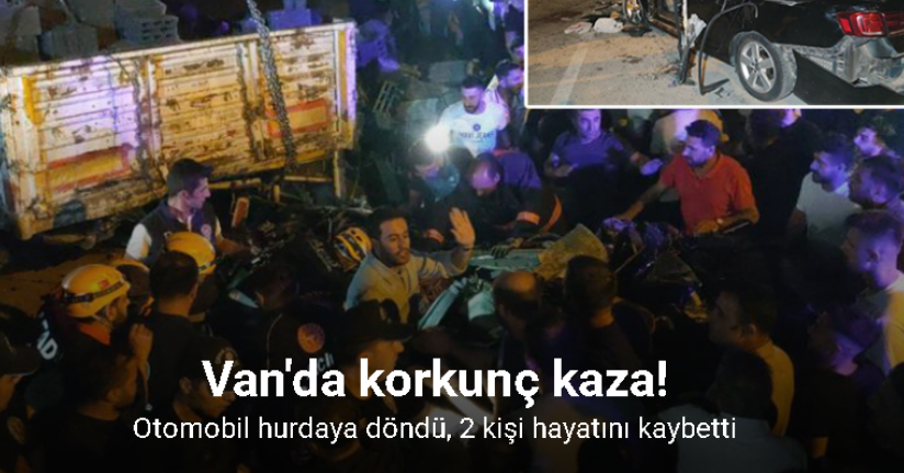 Otomobil park halindeki briket yüklü tıra çarptı: 2 ölü