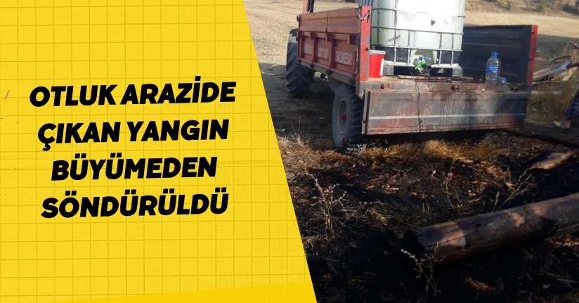 Otluk arazide çıkan yangın büyümeden söndürüldü