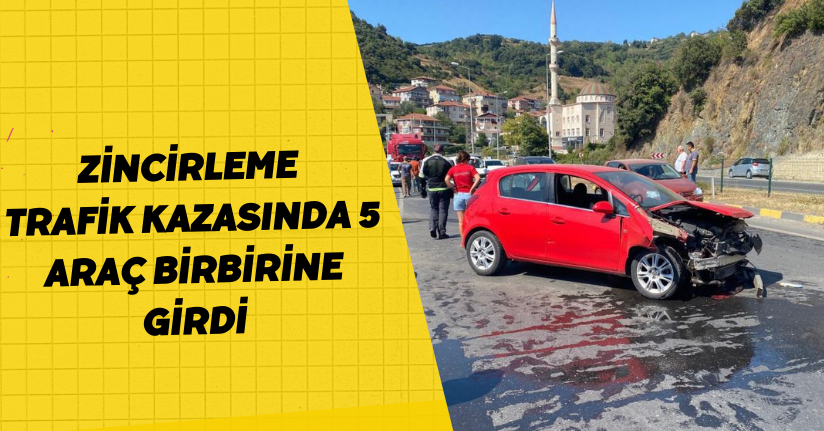 Zonguldak’ta zincirleme trafik kazasında 5 araç birbirine girdi