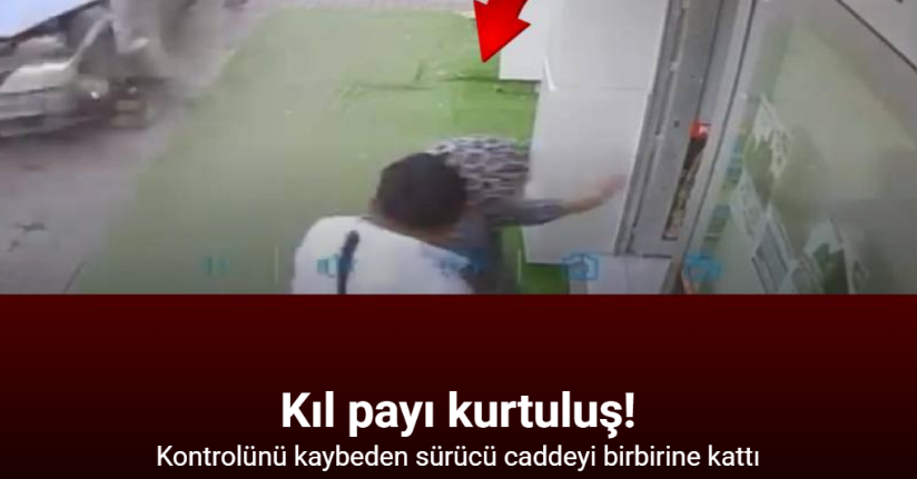 Kontrolünü kaybeden sürücünün caddeyi birbirine kattığı kaza kamerada