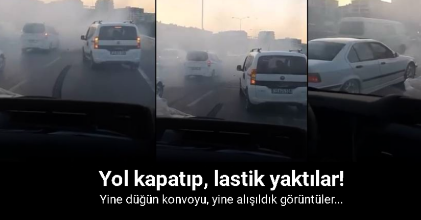 Düğün konvoyu, yine alışıldık görüntüler