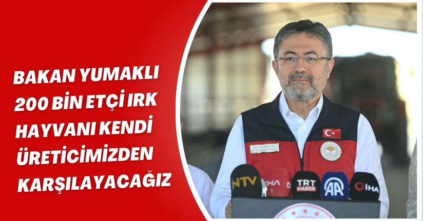 Bakan Yumaklı: 200 bin etçi ırk hayvanı, kendi üreticimizden karşılayacağız