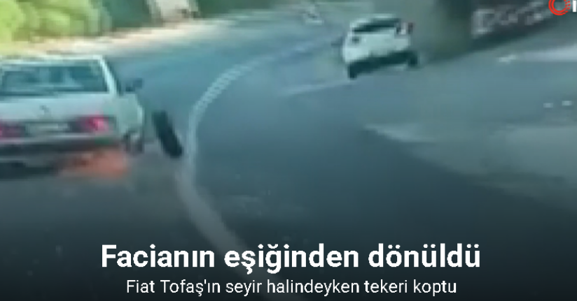 Tofaş Şahin’in seyir halindeyken tekeri koptu, facianın eşiğinden dönüldü: O anlar kamerada