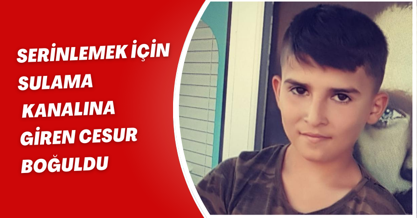 Serinlemek için sulama kanalına giren Cesur, boğuldu