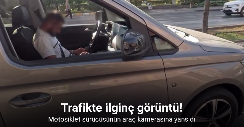 Trafikte uyuya kalan sürücü kameraya yansıdı