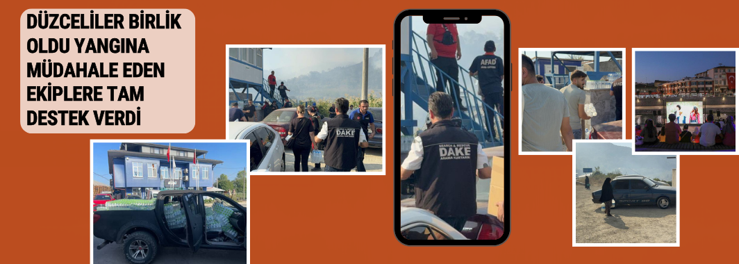 Düzceliler birlik oldu, yangına müdahale eden ekiplere tam destek verdi