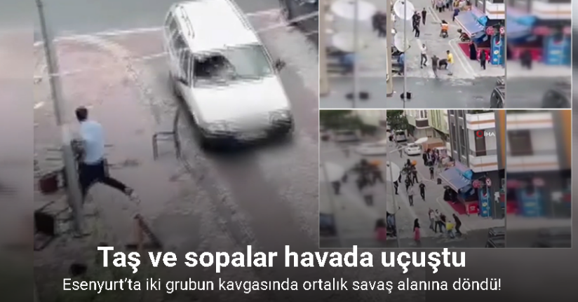 Sokak ortasında birbirlerine öldüresiye saldırdılar; o anlar kamerada
