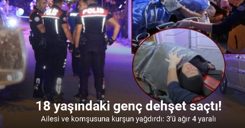 Önce komşusunu sonra annesi ile kardeşini ardından kendini vurdu