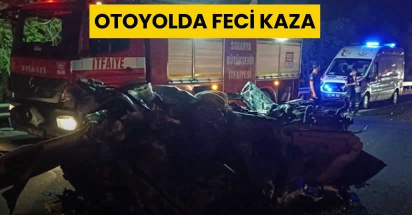 Otoyolda feci kaza