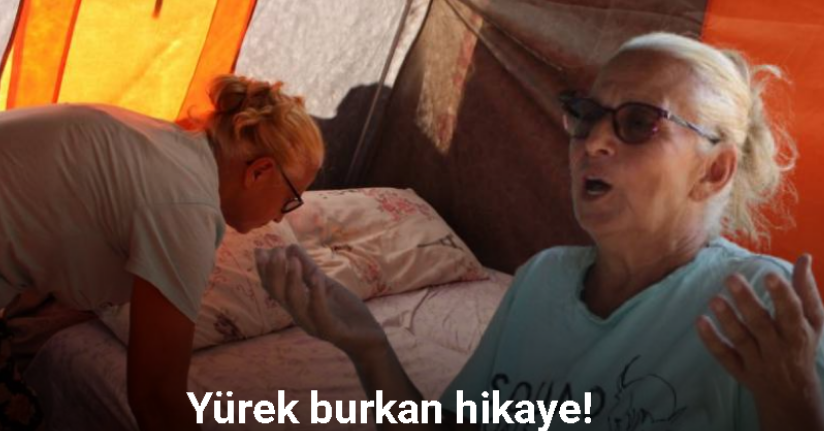 Torunu ve oğlu ile çadırda yaşam mücadelesi veriyor