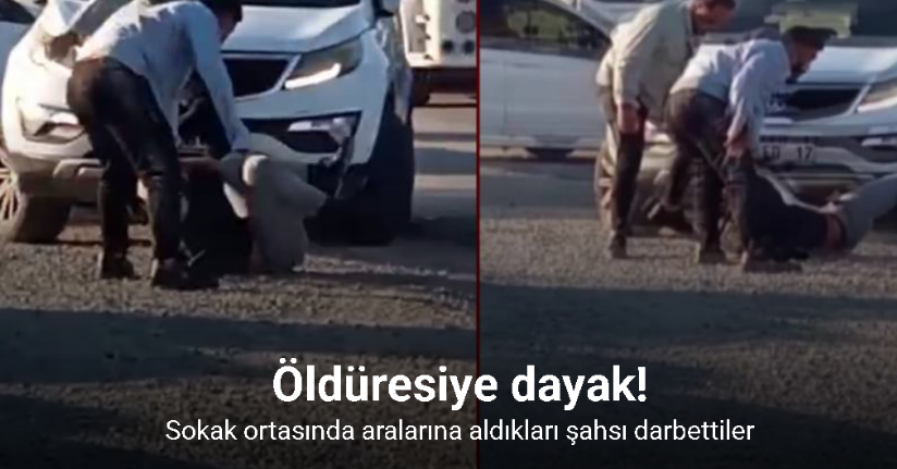 Sokak ortasında öldüresiye dayak kamerada