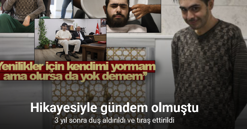 Evden çıkmayan telefon bağımlısı genç, saatler süren diyalogla ikna edilerek 3 yıl sonra duş aldırıldı ve tıraş ettirildi
