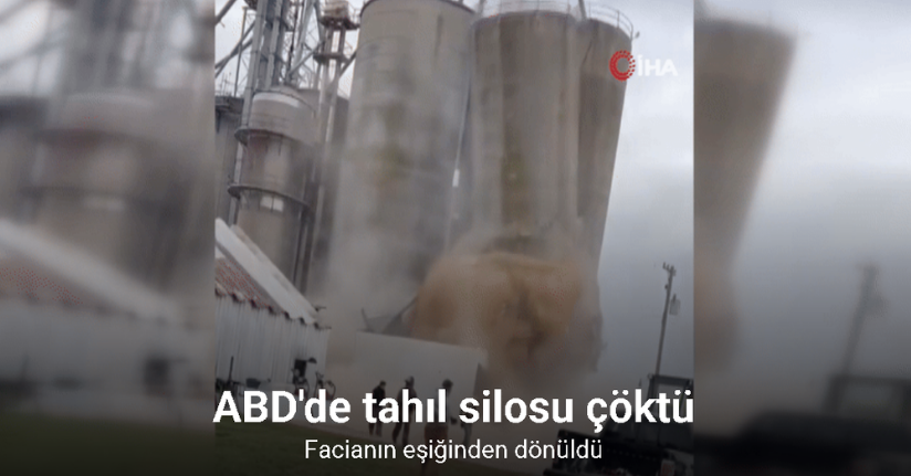 ABD'de tahıl silosu çöktü, yaşanan panik kameraya yansıdı