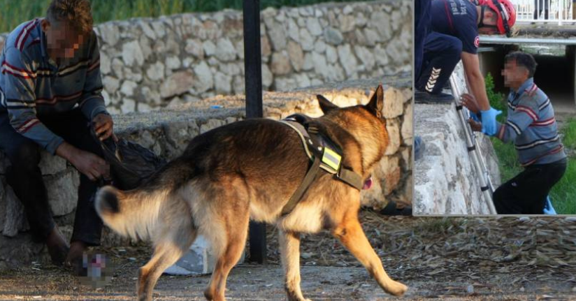 Alkolün etkisiyle su kanalına düştü, köpeğinin havlamasıyla fark edilerek kurtarıldı