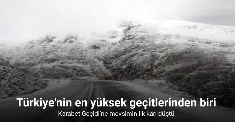 Van-Bahçesaray yolu üzerindeki Karabet Geçidi’ne mevsimin ilk karı düştü