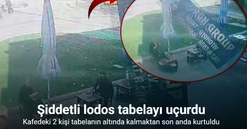 Bursa’da şiddetli lodos tabelayı uçurdu