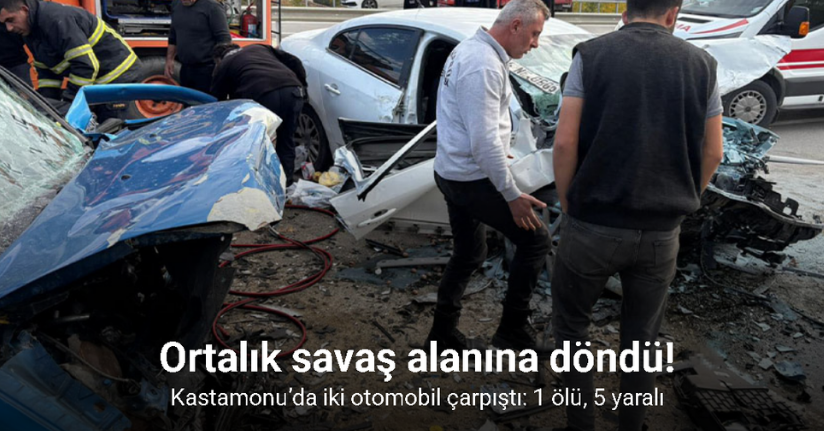 Kastamonu’da iki otomobil çarpıştı: 1 ölü, 5 yaralı