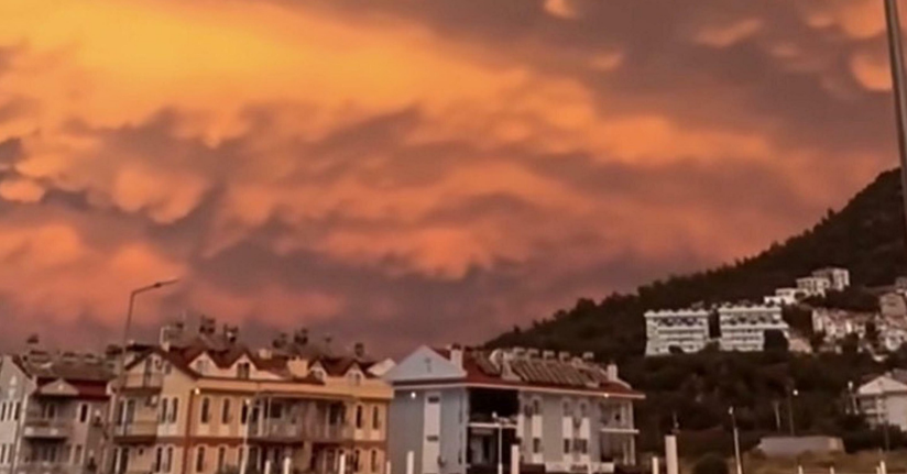 Fethiye'de Mammatus bulutları görüldü